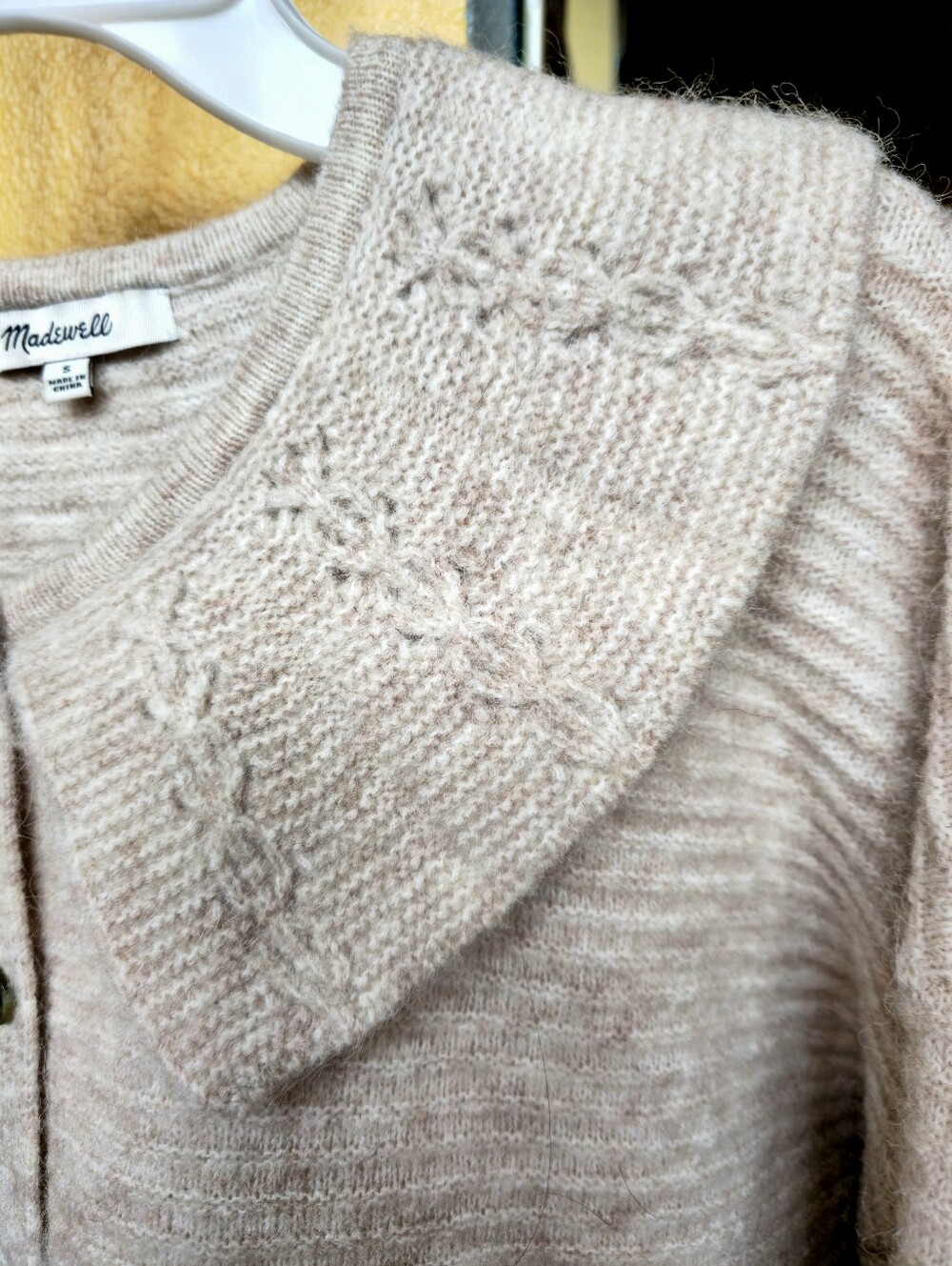 Madewell Angora Mohair Peter Pan Collar Cardigan Size Small - Picture 10 of 15